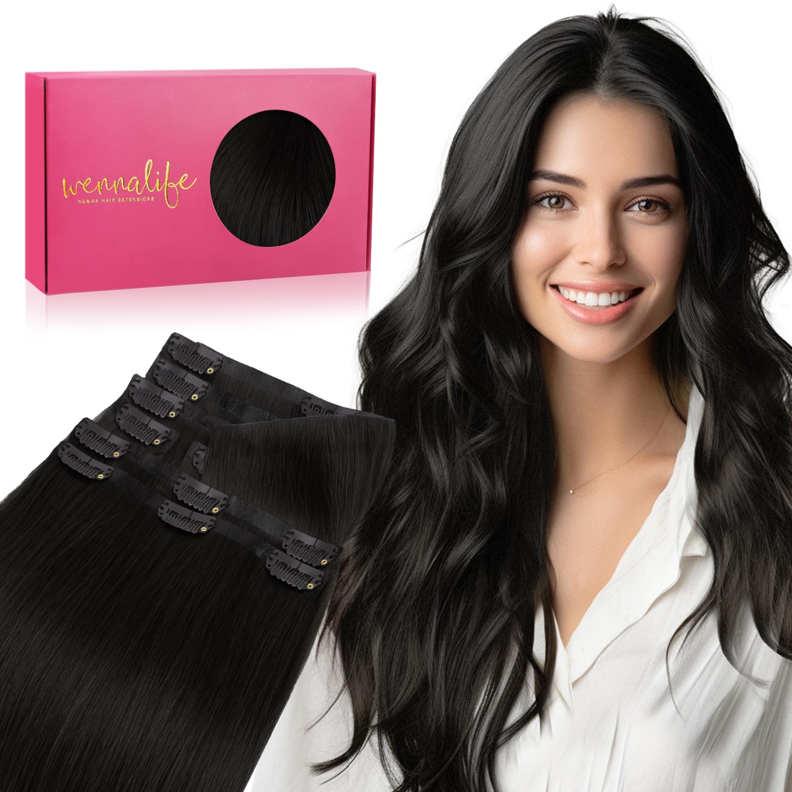 Whennalife Invisi Edge Hair Extensions 14" 130g Natural Black